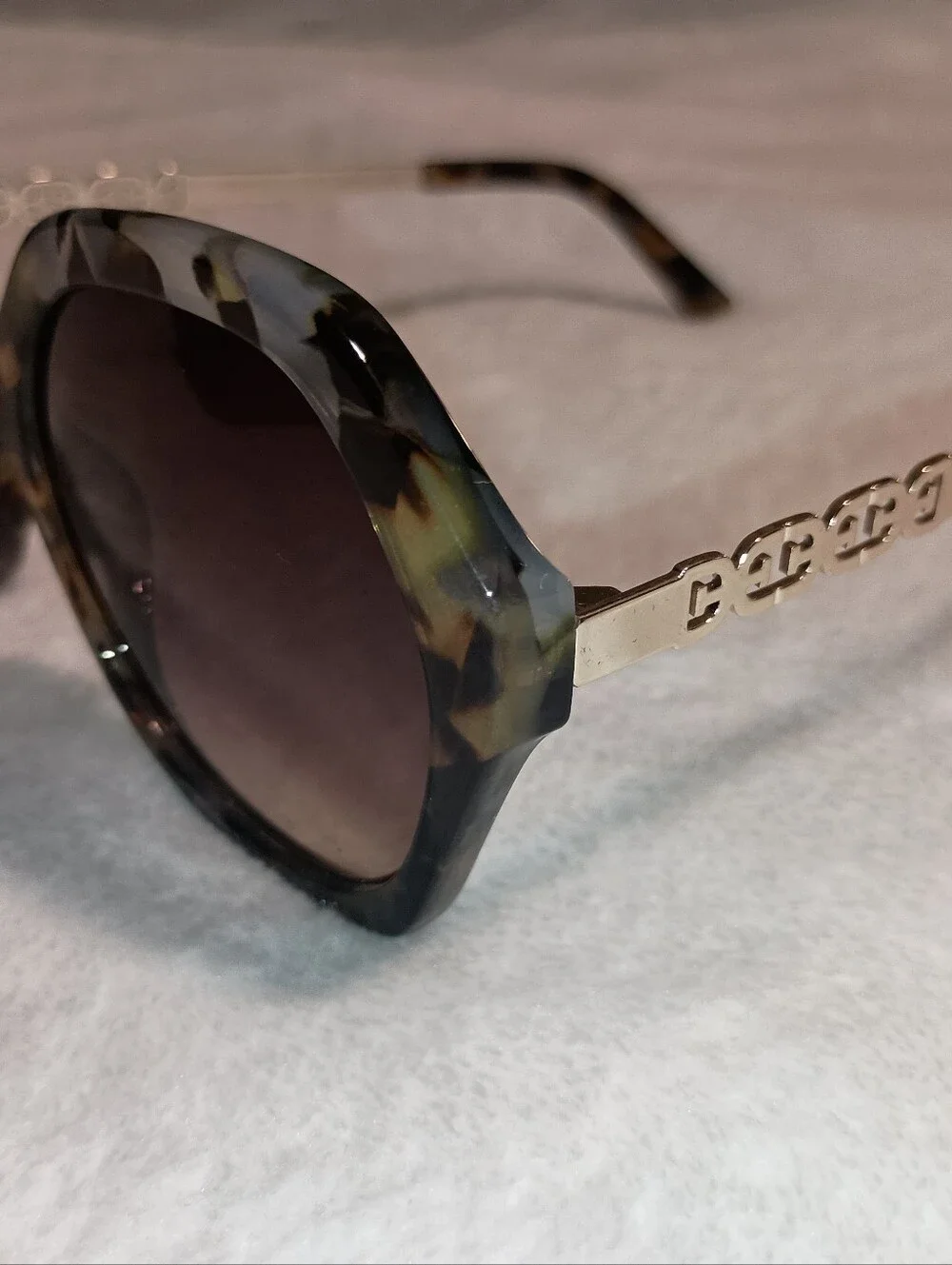 Sam Edelman TORTOISE SHELL SUNGLASSES/Multitone & Gold Hardware Women's OS